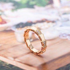 SERPENTI RING PINK GOLD 3MM