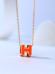 H CAGE PINK GOLD NECKLACE
