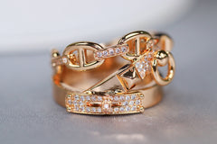 ALCHIEME PINK GOLD DIAMOND RING