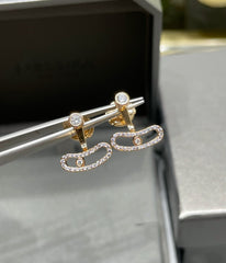 MOVE UNO PINK GOLD DIAMOND EARRINGS