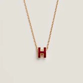 HM CLIC RED ENAMEL GOLD NECKLACE