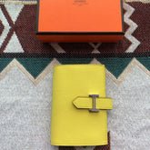 BEARN COMPACT WALLET 12 IN SUNSHINE YELLOW EPSOM LEATHER