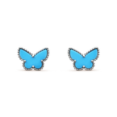 BUTTERFLY TURQUOISE SILVER EARRINGS