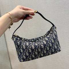 CD BUCKLE SHOULDER BAG 22 IN BLUE MONOGRAM OBLIQUE JACQUARD