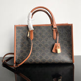 TRIOMPHE CABAS 35 BLACK CALFSKIN TOTE