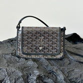 PLUMET POCKET WALLET 20 IN BLACK GOYARDINE CANVAS AND LAMBSKIN TRIM