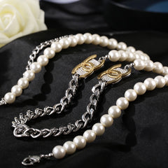 CHANEL 25S CHAIN BELT IN WHITE PEARL 614474