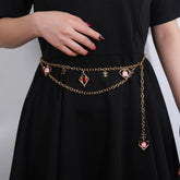 CHANEL 25S CHAIN BELT IN GOLD METALLIC STONE-EMBELLISHED 612631