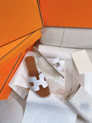 0RAN SANDAL Braided Calfskin WHITE