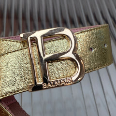 BALMAIN 25S B STRAP HIGH HEEL SANDALS 95MM IN GOLD CALFSKIN