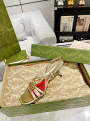 HIGH HEEL 65MM IN LIGHT GOLD CALFSKIN WITH RED HEART