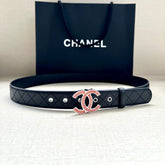 CHANEL 25S BELT 30 MM IN BLACK CALFSKIN 616961