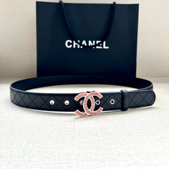CHANEL 25S BELT 30 MM IN BLACK CALFSKIN 616961