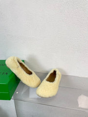 ATOMIC SHEARLING BALLERINA FLATS LIGHT YELLOW