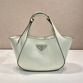 TOTE BAG 28 IN WHITE SHEEPSKIN GOLD LOGO