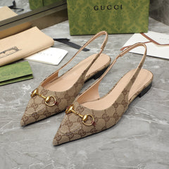 GG Flat Sandals Brown Caro