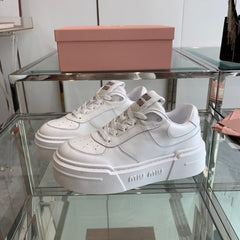 Sneakers Thick-soled White Cowhide