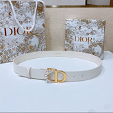 DIOR 25S BELT 30 MM IN WHITE CALFSKIN 586582