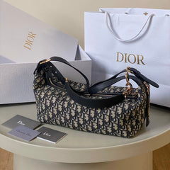 LARGE D-JOURNEY SHOULDER BAG 33 IN BLACK MONOGRAM OBLIQUE JACQUARD