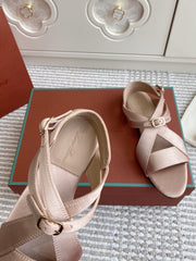 SANDALS IN LIGHT PINK SATIN
