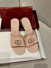 GG HIGH HEELS 70 IN PASTEL PINK LAMBSKIN GOLD HARDWARE WITH CRYSTALS