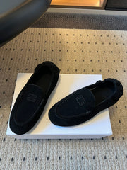 CELINE 25S LOAFERS FLAT IN BLACK SUEDE