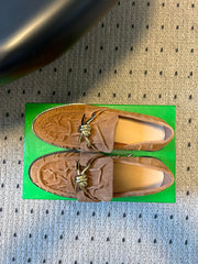 BOTTEGA VENETA 26S LOAFERS IN BROWN SUEDE WITH GOLD HARDWARE
