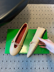 BOTTEGA VENETA 26S ESPADRILLE BALLET FLATS IN BEIGE LAMBSKIN