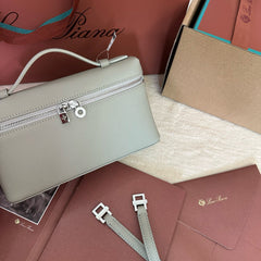 LP Extra Pocket L19 Grained Calfskin Light Blue Belle