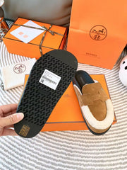 G0 MULE BROWN SUEDE SHEARLING