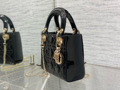 MINI 17 LADY BAG IN BLACK PATENT CALFSKIN