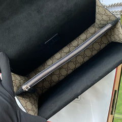 GG DIONYSUS SHOULDER BAG IN BEIGE CANVAS SILVER HARDWARE