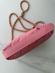 CC TOP HANDLE BAG 19 IN PINK GRAINED CALFSKIN