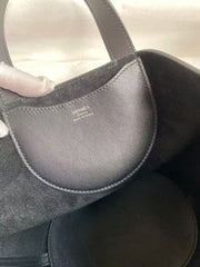 HERMES 25S IN THE LOOP 23 IN BLACK CALFSKIN SILVER HARDWARE TP3