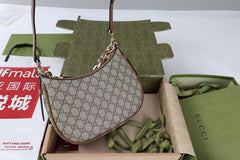 GG SHOULDER BAG 25 IN DARK BEIGE MONOGRAM CANVAS MIX CALFSKIN