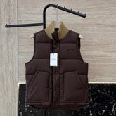 CELINE SLEEVELESS PUFFER JACKET IN BROWN