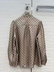 GG SHIRT IN BEIGE MIX BROWN