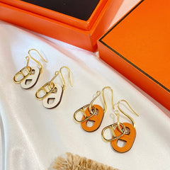 O'MAILLON EARRINGS CALFSKIN WITH ROSE GOLD PLATED HARDWARE
