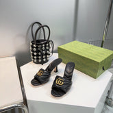 GG SANDALS HIGH-HEELED BLACK