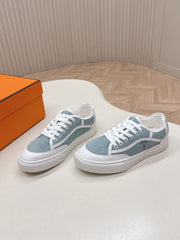 HM 25S SNEAKER LOW SPORTS IN BLUE DENIM MIX WHITE LAMBSKIN