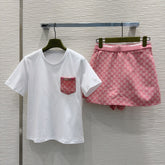 GUCCI CROPPED TOP AND MINI SKIRT SET STYLE 125
