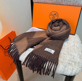 HERMES 25S SCARF 190 IN CASHMERE 987695