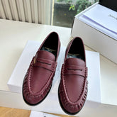YSL 25S LOAFERS IN DARK RED LAMBSKIN
