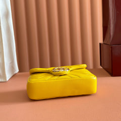 GUCCI 26S GG MARMONT BAG 16 IN YELLOW LAMBSKIN