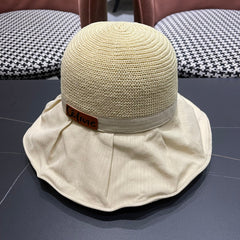 WIDE BRIM HAT MODEL 651948 IN BEIGE MESH FABRIC