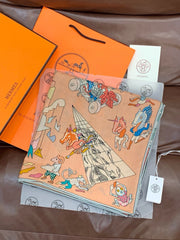 HERMES 25S SCARF 140 IN SILK CASHMERE 985834
