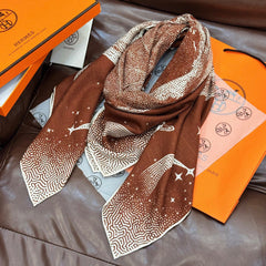 HERMES 25S SCARF 140 IN SILK CASHMERE 987420