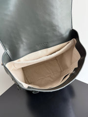 BOTTEGA VENETA 25S BACK TO SCHOOL BACKPACK 39 IN MUTED TEAL GRAY CALFSKIN