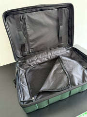 BOTTEGA VENETA 25S ODYSSEY CABIN 3D INTRECCIO PATTERN LUGGAGE 55 IN OLIVE GREEN CALFSKIN