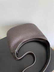 BOTTEGA VENETA 25S LARGE VENETO BAG 38 IN DARK BROWN CALFSKIN SILVER HARDWARE